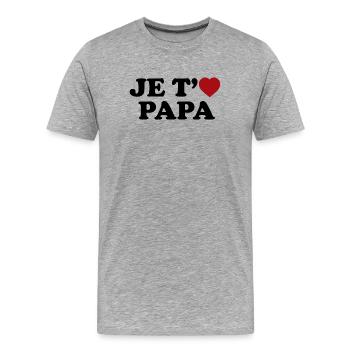 i love you dad - Männer Premium Bio T-Shirt - Grau meliert - Vorne - Damien (186cm)