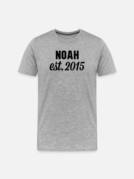 Noah est 2015 - Männer Premium Bio T-Shirt - Grau meliert