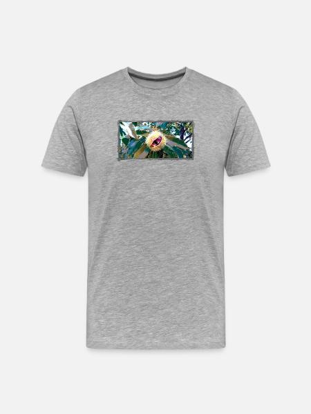 Chestnut in pointed leaf design - Men's Premium Organic T-Shirt - heather grey