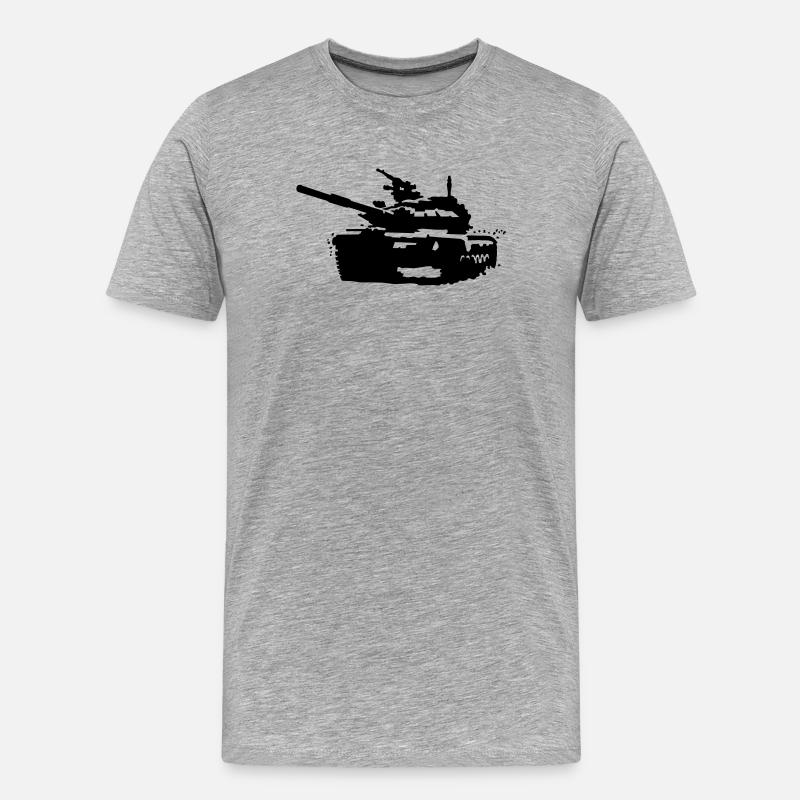 Panzer T-90 - Männer Premium Bio T-Shirt - Grau meliert