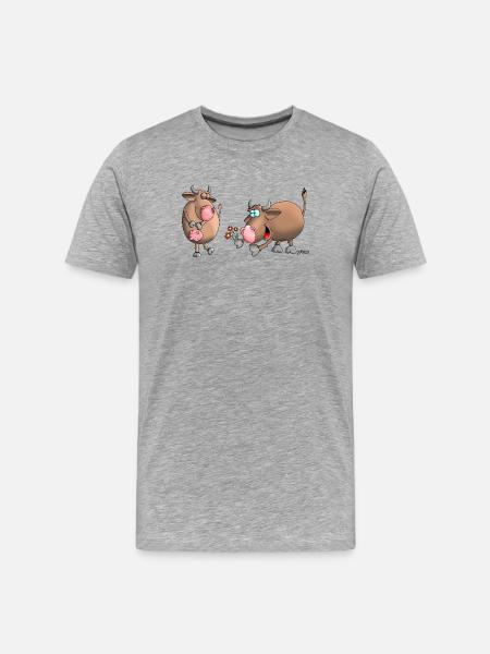 Glückwunsch - Männer Premium Bio T-Shirt - Grau meliert