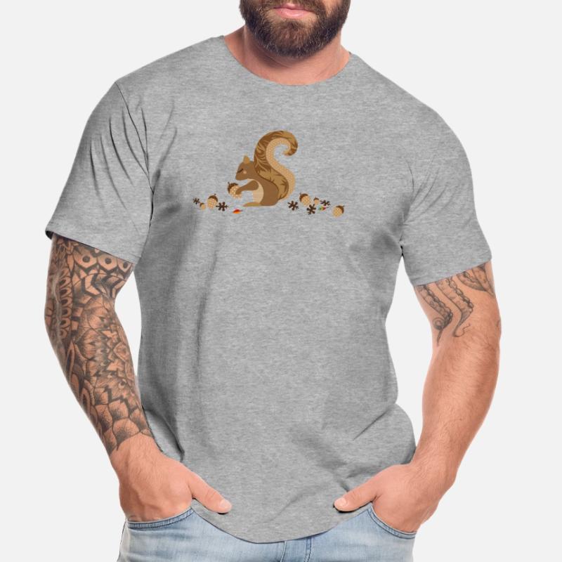 Ein Eichhörnchen mit einer Eichel Männer Premium Bio T-Shirt