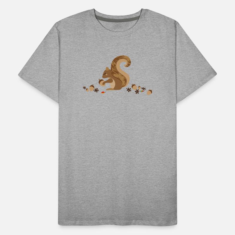 Ein Eichhörnchen mit einer Eichel Männer Premium Bio T-Shirt