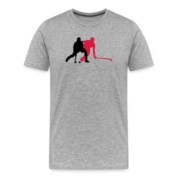 hockey sur gazon - T-shirt bio Premium Homme - gris chiné - Devant - Damien (186cm)