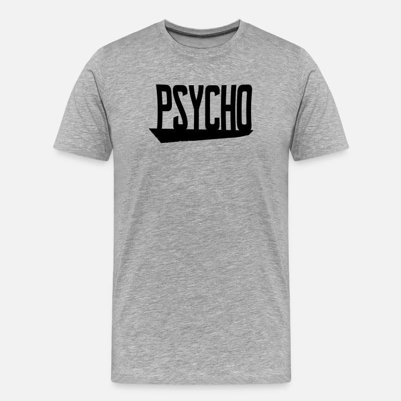 psycho - Männer Premium Bio T-Shirt - Grau meliert