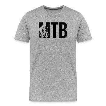 MTB - Männer Premium Bio T-Shirt - Grau meliert - Vorne - Damien (186cm)
