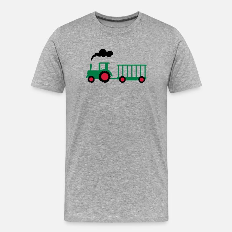 traktor trecker landwirtschaft - Männer Premium Bio T-Shirt - Grau meliert