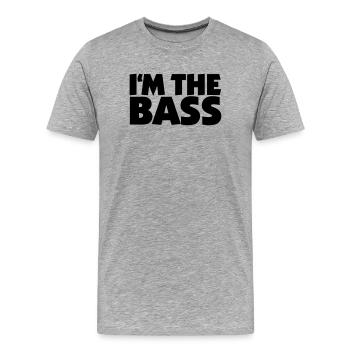 I'm the Bass 2 (FR) - T-shirt bio Premium Homme - gris chiné - Devant - Damien (186cm)