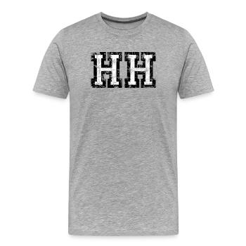 HH Hamburg (Vintage/Weiß) - Männer Premium Bio T-Shirt - Grau meliert - Vorne - Damien (186cm)