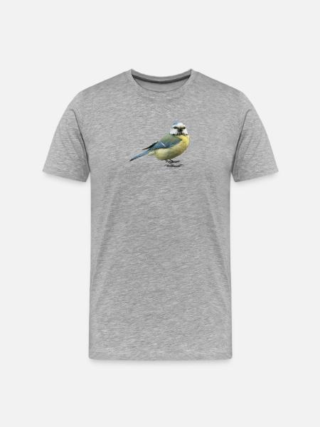 Bird Blue - Men's Premium Organic T-Shirt - heather grey