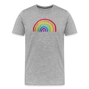 Rainbow Glitter - Men's Premium Organic T-Shirt - heather grey - Front - Damien (186cm)