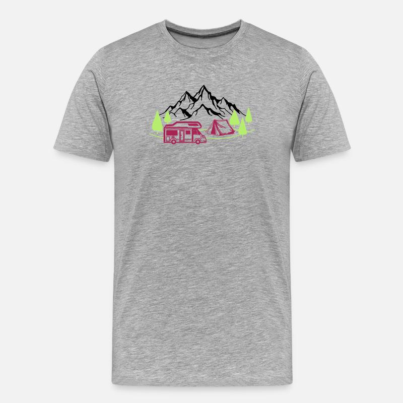 Vacances à la montagne - T-shirt bio Premium Homme - gris chiné