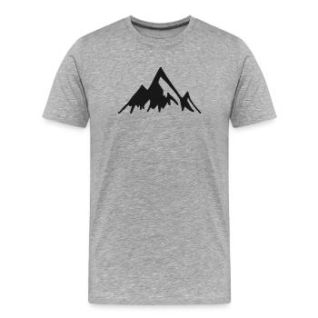 mountain - Men's Premium Organic T-Shirt - heather grey - Front - Damien (186cm)