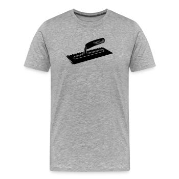 Tiler glue chip or glue comb - Men's Premium Organic T-Shirt - heather grey - Front - Damien (186cm)