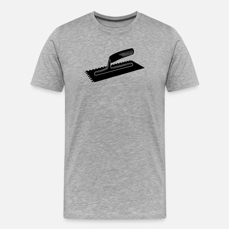 Fliesenkleber oder Leimkamm - Männer Premium Bio T-Shirt - Grau meliert