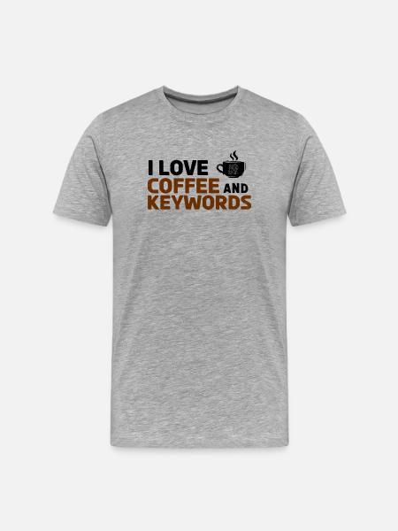 Coffee Keywords Typo - Men's Premium Organic T-Shirt - heather grey