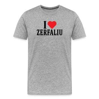 t-shirt I love Zerfaliu t-shirt Sardinia - Men's Premium Organic T-Shirt - heather grey - Front - Damien (186cm)