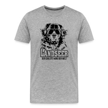 LANDSEER coolster Hund Hundespruch Wilsigns Hunde - Männer Premium Bio T-Shirt - Grau meliert - Vorne - Damien (186cm)