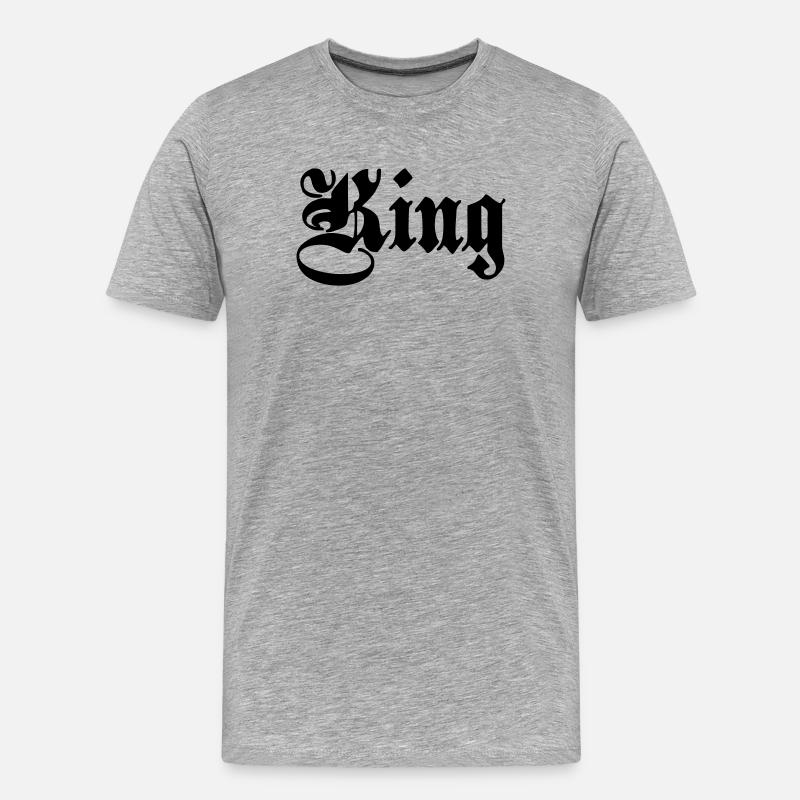 König 5. - Männer Premium Bio T-Shirt - Grau meliert