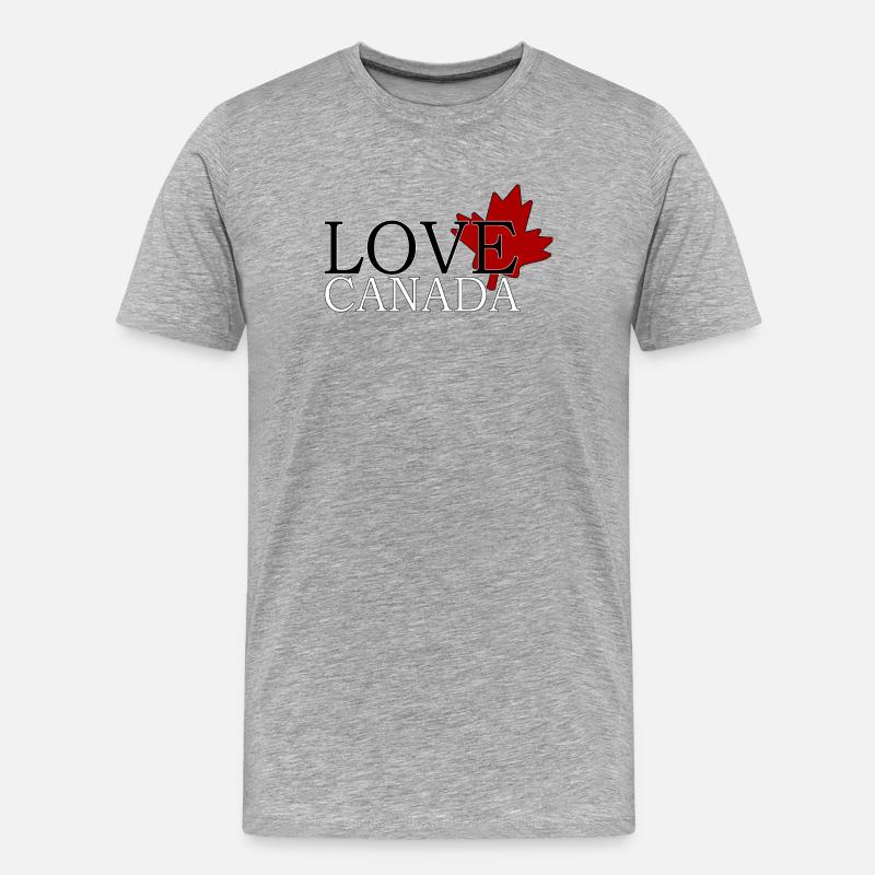 Liebe Kanada - Männer Premium Bio T-Shirt - Grau meliert