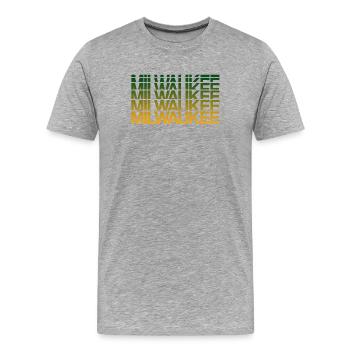 Bloc de gradient de Milwaukee - T-shirt bio Premium Homme - gris chiné - Devant - Damien (186cm)