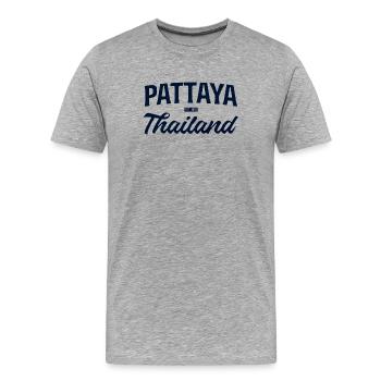 Écriture de Pattaya Thaïlande - T-shirt bio Premium Homme - gris chiné - Devant - Damien (186cm)