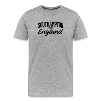Vintage Southampton Uk Schriftzug - Männer Premium Bio T-Shirt - Grau meliert - Vorne - Damien (186cm)