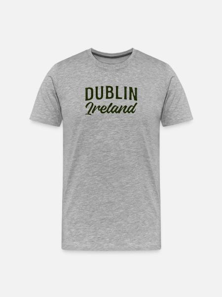 Dublin Ireland Script Typography - Men's Premium Organic T-Shirt - heather grey
