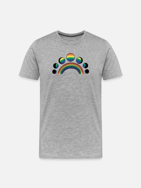LGBT Moon Phases Moons Rainbows - Men's Premium Organic T-Shirt - heather grey