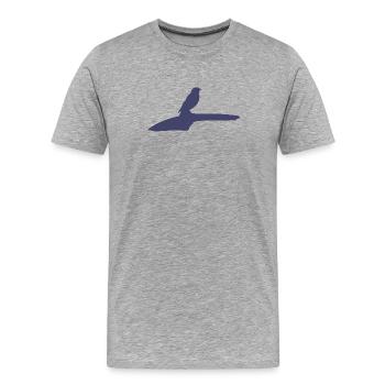 Minimalist bird illustration on tree - Men's Premium Organic T-Shirt - heather grey - Front - Damien (186cm)