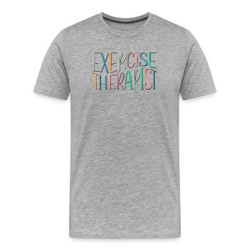 Thérapie de thérapeute de l’exercice - T-shirt bio Premium Homme - gris chiné - Devant - Damien (186cm)