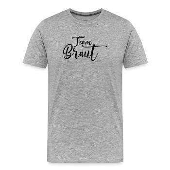 Mariée d’équipe pour enterrement de vie de jeune fille - T-shirt bio Premium Homme - gris chiné - Devant - Damien (186cm)