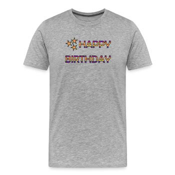 JAHRESTAG. ALLES GUTE ZUM GEBURTSTAG - Männer Premium Bio T-Shirt - Grau meliert - Vorne - Damien (186cm)