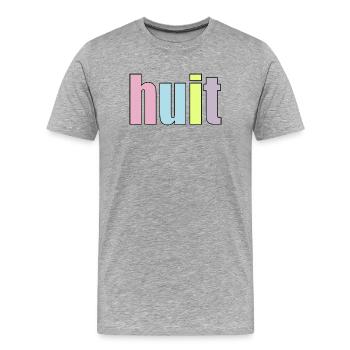 Chiffre Huit - 8e anniversaire Numéro - T-shirt bio Premium Homme - gris chiné - Devant - Damien (186cm)