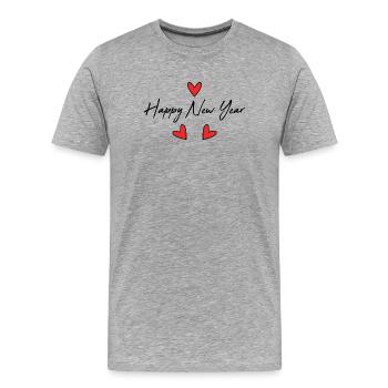 BONNE ANNEE. SAINT SYLVESTRE - T-shirt bio Premium Homme - gris chiné - Devant - Damien (186cm)