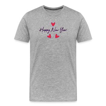 HAPPY NEW YEAR. NEW YEAR'S EVE. NEW YEAR - Men's Premium Organic T-Shirt - heather grey - Front - Damien (186cm)