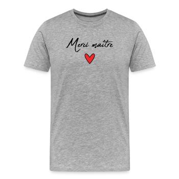 MASTER. MASTER. THANK YOU. THANK YOU, MASTER. MASTER - Men's Premium Organic T-Shirt - heather grey - Front - Damien (186cm)