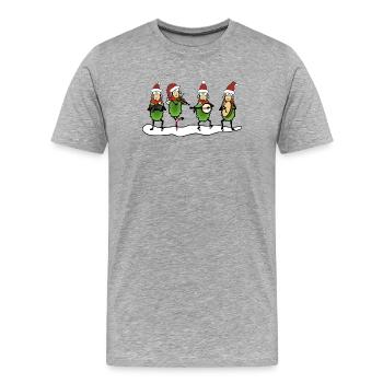 Christmas Folk Sheep - Men's Premium Organic T-Shirt - heather grey - Front - Damien (186cm)