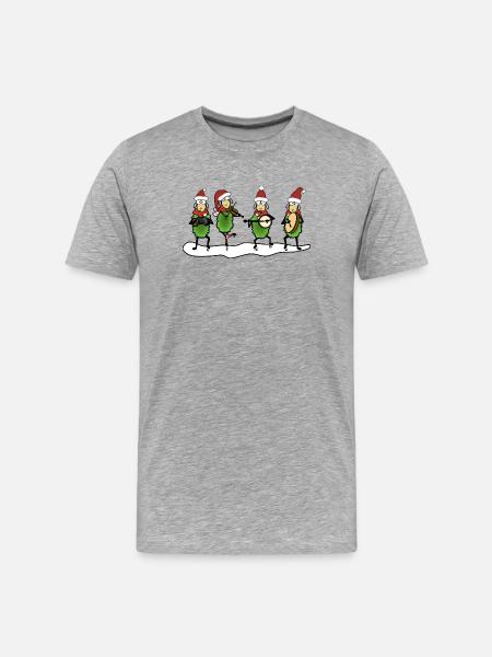Mouton folklorique de Noël - T-shirt bio Premium Homme - gris chiné