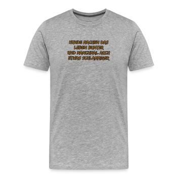 Hundebunte Lebensfreude - Männer Premium Bio T-Shirt - Grau meliert - Vorne - Damien (186cm)