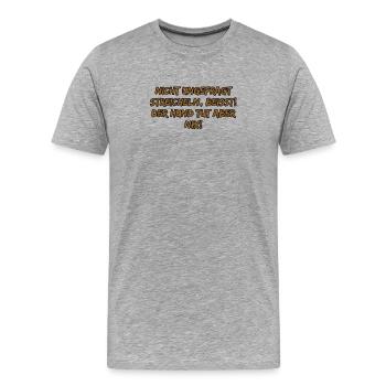 Nicht ungefragt streicheln, beißt! - Männer Premium Bio T-Shirt - Grau meliert - Vorne - Damien (186cm)