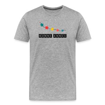 HAPPY NEW YEAR. NEW YEAR'S EVE. NEW YEAR - Men's Premium Organic T-Shirt - heather grey - Front - Damien (186cm)