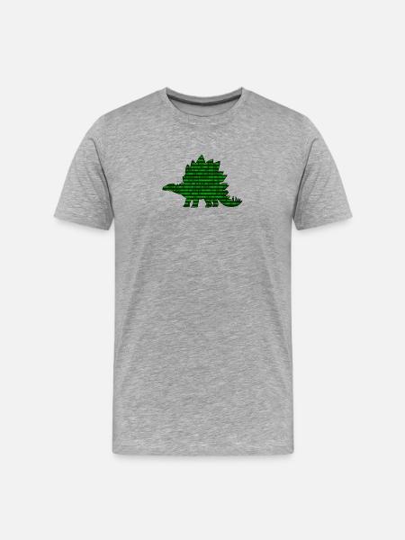 Digital Dinosaur - Men's Premium Organic T-Shirt - heather grey