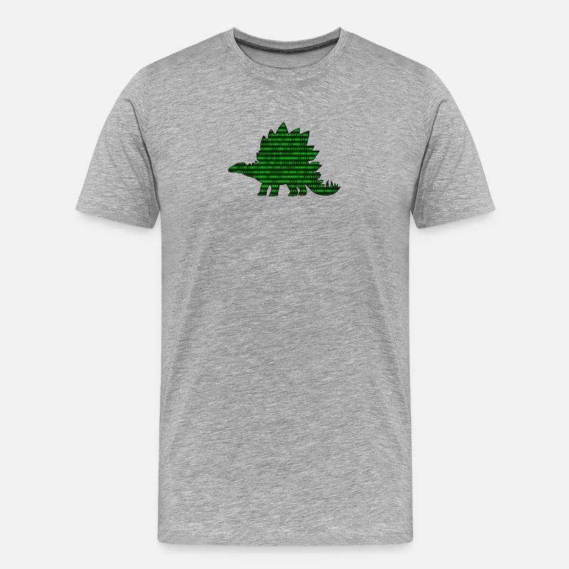Digital Dinosaur - Männer Premium Bio T-Shirt - Grau meliert