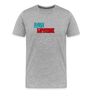 Cheerful Lipstick Cartoon Decoration - Men's Premium Organic T-Shirt - heather grey - Front - Damien (186cm)
