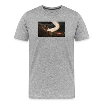 Knight on the Night Promontory - Men's Premium Organic T-Shirt - heather grey - Front - Damien (186cm)