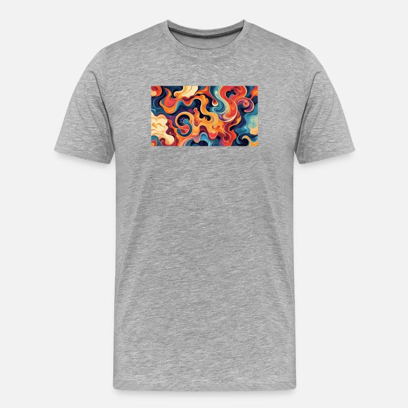 Lebendige, fließende, abstrakte Kunstwerke - Männer Premium Bio T-Shirt - Grau meliert