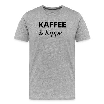 Kaffee Kippe Guten Morgen - Männer Premium Bio T-Shirt - Grau meliert - Vorne - Damien (186cm)