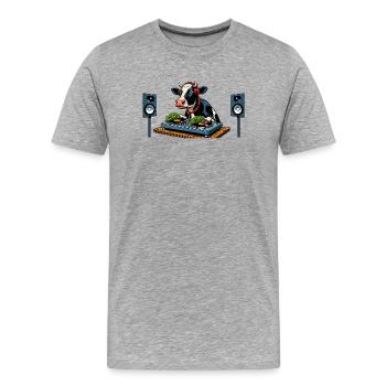 DJ Cowspin - Männer Premium Bio T-Shirt - Grau meliert - Vorne - Damien (186cm)