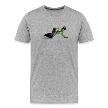 Freerider Snowboarder - Men's Premium Organic T-Shirt - heather grey - Front - Damien (186cm)